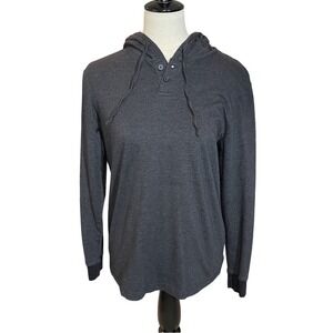 Michael Brandon Essentials Black Lightweight Hoodie Shirt Size S